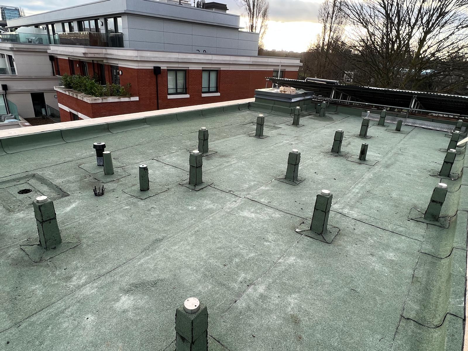 Flat roof waterproofing work by Sky Roofing Systems