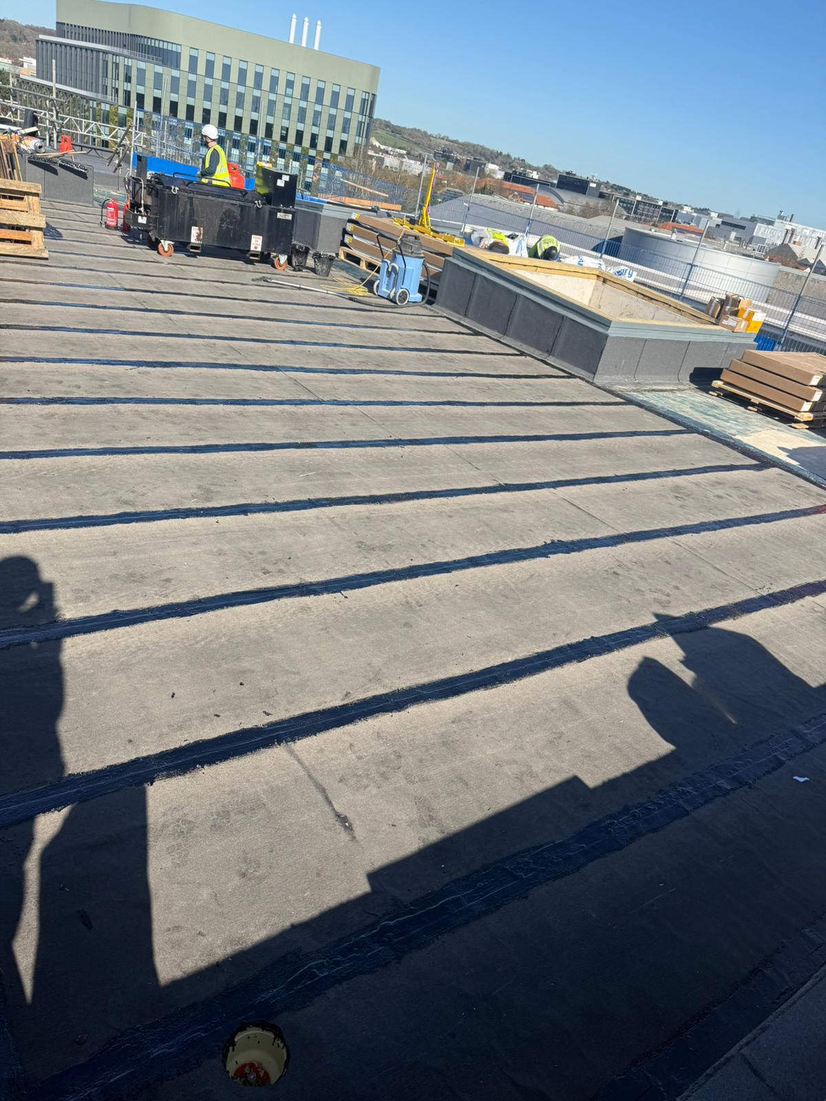 Hot melt roofing system installed by Sky Roofing Systems